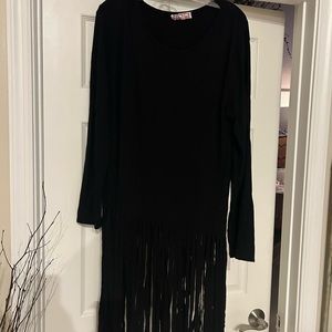 Black Kokomo unlimited rayon long fringe top large